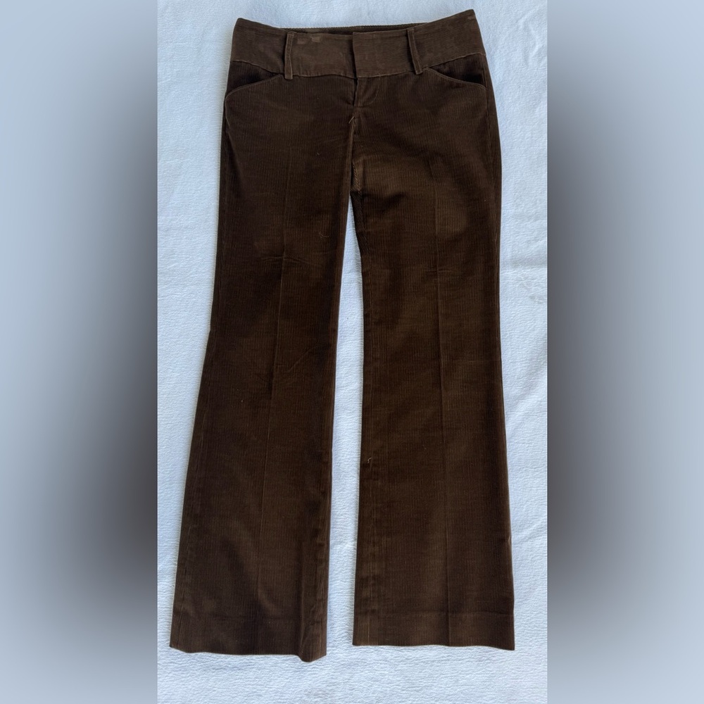 NWOT Womens Alice + Olivia Dark Brown Corduroy Pants 10